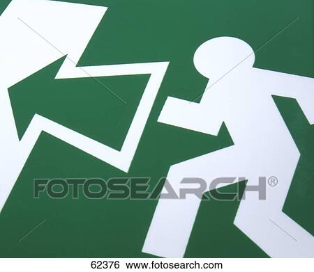 Close-up of Exit sign View Large Photo Image Stock Photograph - Close-up of Exit sign . Fotosearch