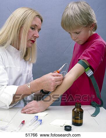 Close-up of female doctor taking blood sample from boy's arms View Large Photo Image Stock Photograph - Close-up of female doctor taking blood sample from boy's arms . Fotosearch