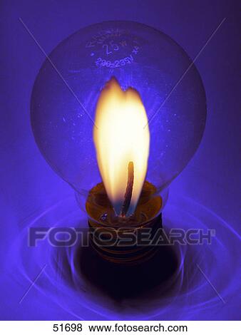 Close-up of flame in electric bulb View Large Photo Image Stock Photo - Close-up of flame in electric bulb . Fotosearch