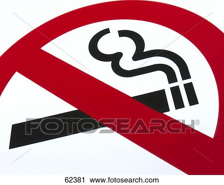 Stock Image - Close-up of no smoking sign . Fotosearch
