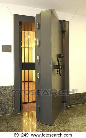Stock Photo - Close-up of opened safe . Fotosearch