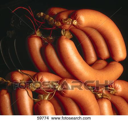 Picture - Close-up of sausages . Fotosearch