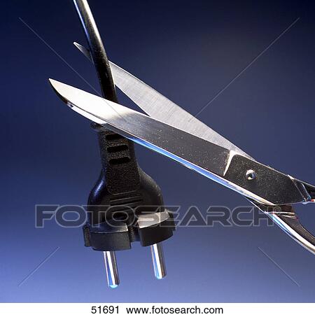 Close-up of scissors and electric plug View Large Photo Image Stock Image - Close-up of scissors and electric plug . Fotosearch