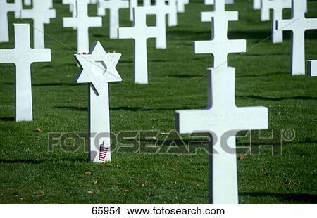 Picture - Crucifix in graveyard, Normandy, France, Europe . Fotosearch