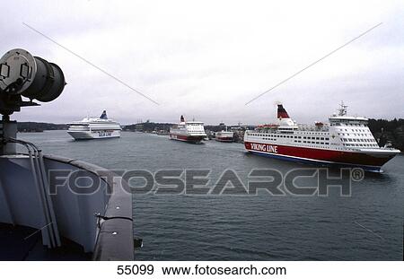 Stock Photo - Cruise ships in sea, Travemuende, Germany . Fotosearch