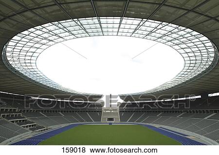 Empty soccer stadium, Olympic Stadium, Berlin, Germany View Large Photo Image Stock Photo - Empty soccer stadium, Olympic Stadium, Berlin, Germany . Fotosearch
