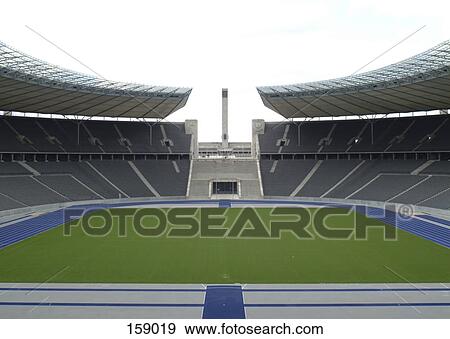 Empty soccer stadium, Olympic Stadium, Berlin, Germany View Large Photo Image Stock Photo - Empty soccer stadium, Olympic Stadium, Berlin, Germany . Fotosearch