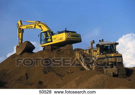 Excavator at opencast mine, Garzweiler, Germany View Large Photo Image Stock Photo - Excavator at opencast mine, Garzweiler, Germany . Fotosearch