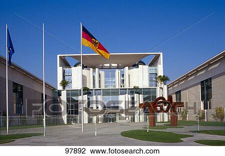 Stock Image - Facade of chancellor building, Berlin, Germany . Fotosearch