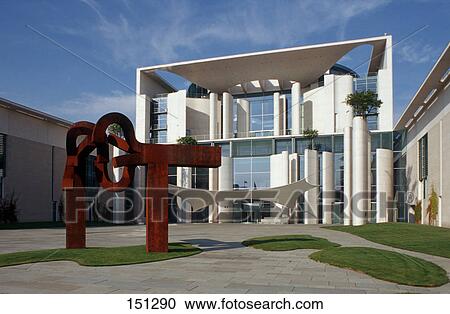 Stock Image - Facade of government building, German Chancellery, Berlin, Germany . Fotosearch
