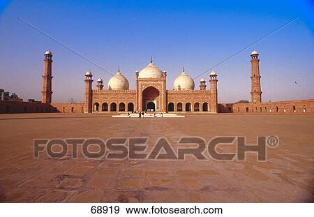 Stock Photo - Facade of mosque, Badshahi Masjid, Lahore, Pakistan . Fotosearch