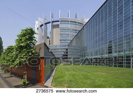 Stock Photography - Facade of parliament building, Strasbourg, Alsace, France . Fotosearch