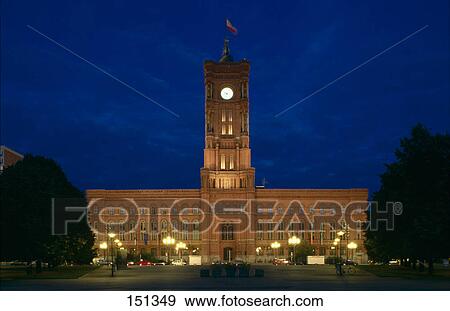 Facade of Town Hall building, Rotes Rathaus, Berlin, Germany View Large Photo Image Stock Photo - Facade of Town Hall building, Rotes Rathaus, Berlin, Germany . Fotosearch
