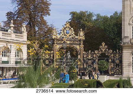 Fountain in front of gate, Place Stanislas, Nancy, Meurthe et Moselle, France View Large Photo Image Picture - Fountain in front of gate, Place Stanislas, Nancy, Meurthe et Moselle, France . Fotosearch