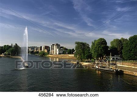Fountain in river, Belgium View Large Photo Image Picture - Fountain in river, Belgium . Fotosearch