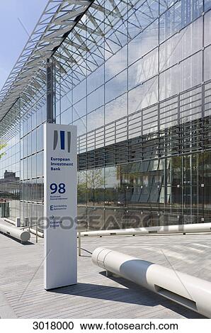 Glass facade of the European Investment Bank at the Kirchberg, Luxembourg View Large Photo Image Stock Image - Glass facade of the European Investment Bank at the Kirchberg, Luxembourg . Fotosearch