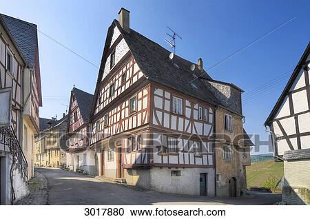 Half-timber houses in Enkirch on the Moselle, Rhineland-Palatinate, Germany  View Large Photo Image Stock Image - Half-timber houses in Enkirch on the Moselle, Rhineland-Palatinate, Germany . Fotosearch