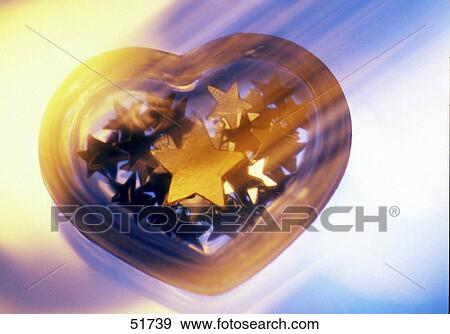 Stock Photo - Heart shape gift box with stars . Fotosearch