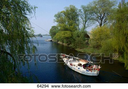 High angle view of a boat in a river, River Havel, Frankfurt, Brandenburg, Germany View Large Photo Image Picture - High angle view of a boat in a river, River Havel, Frankfurt, Brandenburg, Germany . Fotosearch