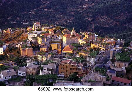 High angle view of buildings in valley, Tourza, Kadisha Valley, Lebanon View Large Photo Image Stock Image - High angle view of buildings in valley, Tourza, Kadisha Valley, Lebanon . Fotosearch