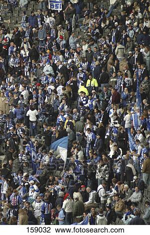 High angle view of crowd of soccer fans, Olympia station, Berlin, Germany View Large Photo Image Stock Image - High angle view of crowd of soccer fans, Olympia station, Berlin, Germany . Fotosearch