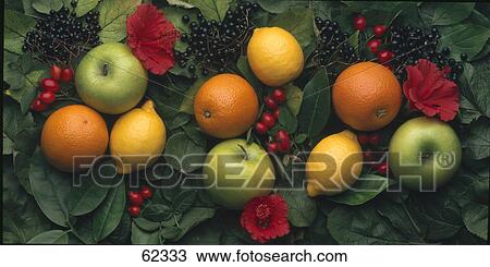 Stock Image - High angle view of fresh fruits . Fotosearch