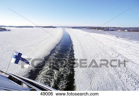 High angle view of ship in frozen sea, Finland, Scandinavia, Europe View Large Photo Image Stock Photograph - High angle view of ship in frozen sea, Finland, Scandinavia, Europe . Fotosearch