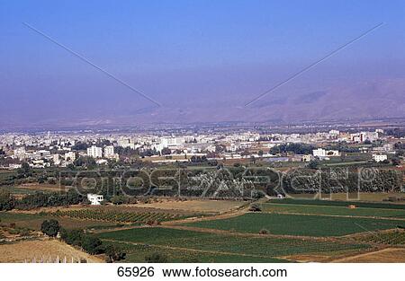High angle view of town, Bekaa Valley, Lebanon View Large Photo Image Stock Photograph - High angle view of town, Bekaa Valley, Lebanon . Fotosearch