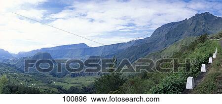 High angle view of valley, Reunion Island, France View Large Photo Image Stock Photograph - High angle view of valley, Reunion Island, France . Fotosearch