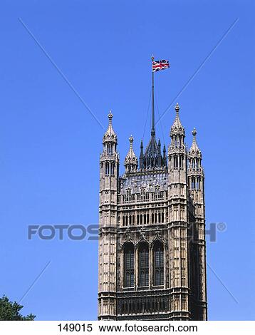 Stock Photography - High section view of parliament, Houses Of Parliament, London, England . Fotosearch