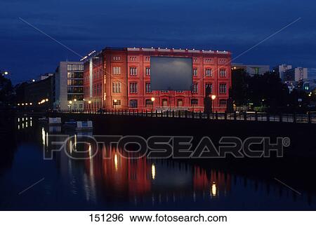 Stock Photograph - Historic building at waterfront, Bauakademie, Spree River, Berlin, Germany . Fotosearch