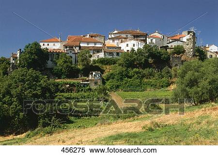 Houses in town on hill View Large Photo Image Stock Photography - Houses in town on hill . Fotosearch