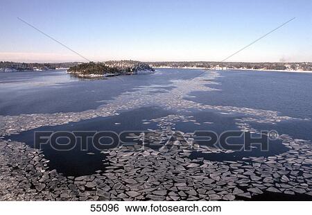Ice flowing in the sea water, Sweden View Large Photo Image Stock Photograph - Ice flowing in the sea water, Sweden . Fotosearch