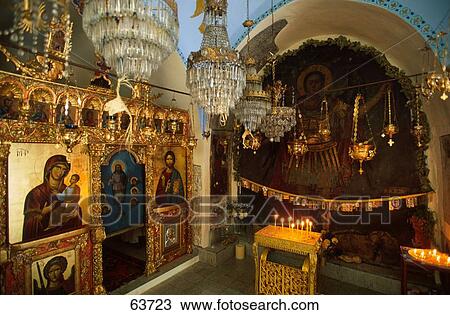 Interiors of church, Rhodes, Dodecanese Islands, Greece View Large Photo Image Stock Image - Interiors of church, Rhodes, Dodecanese Islands, Greece . Fotosearch