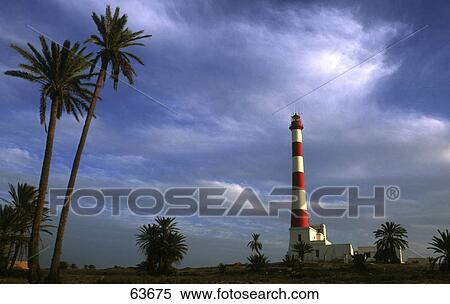 Lighthouse against overcast sky, Djerba, Tunisia View Large Photo Image Stock Photography - Lighthouse against overcast sky, Djerba, Tunisia . Fotosearch