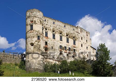 Stock Image - Low angle view of castle, Gmuend, Carinthia, Austria . Fotosearch