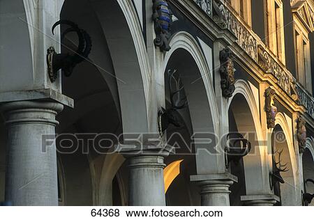 Low angle view of colonnade, Dresden, Lower Saxony, Germany View Large Photo Image Stock Photo - Low angle view of colonnade, Dresden, Lower Saxony, Germany . Fotosearch
