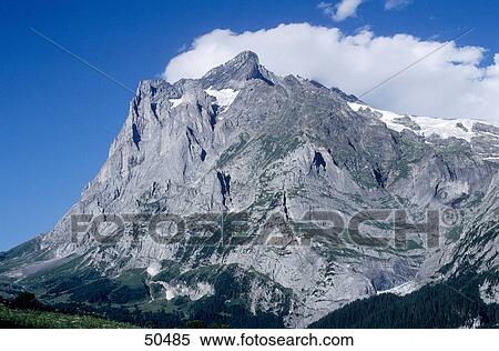 Stock Photography - Low angle view of mountain, Swiss Alps, Switzerland . Fotosearch