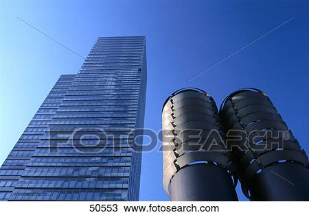 Low angle view of ventilation system in front of office building View Large Photo Image Stock Image - Low angle view of ventilation system in front of office building . Fotosearch