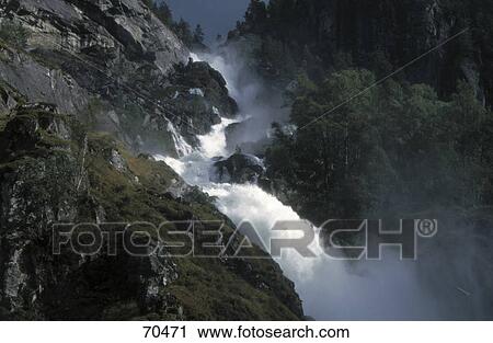 Low angle view of waterfall View Large Photo Image Stock Image - Low angle view of waterfall . Fotosearch
