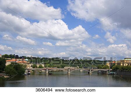 Picture - Manesuv Bridge above the River Vltava, Prague, Czech Republic . Fotosearch