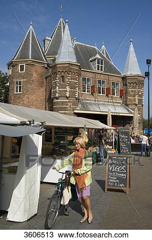 Market and De Waag at the Nieuwmarkt, Amsterdam, Netherlands View Large Photo Image Stock Image - Market and De Waag at the Nieuwmarkt, Amsterdam, Netherlands . Fotosearch