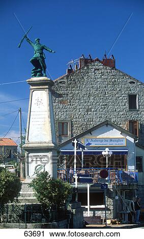 Monument in front of restaurant, Corsica, France View Large Photo Image Stock Image - Monument in front of restaurant, Corsica, France . Fotosearch