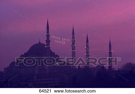 Mosque at dusk, Sueleyman Mosque, Istanbul, Turkey View Large Photo Image Stock Image - Mosque at dusk, Sueleyman Mosque, Istanbul, Turkey . Fotosearch