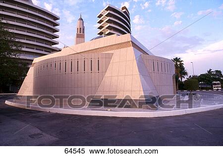 Stock Photography - Mosque near hotel, Hilton Hotel, United Arab Emirates . Fotosearch