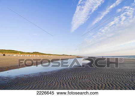 Stock Photography - Natural pattern on sand on beach, Rantum, North Frisian Islands, Schleswig-Holstein, Germany . Fotosearch