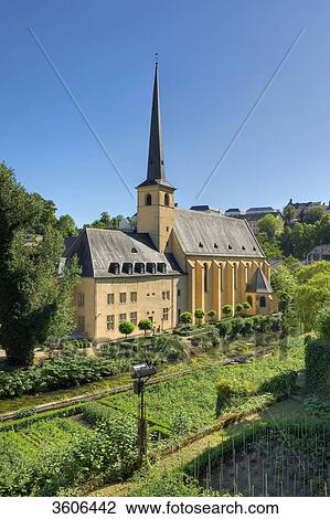 Neumuenster Abbey, Luxembourg View Large Photo Image Stock Image - Neumuenster Abbey, Luxembourg . Fotosearch