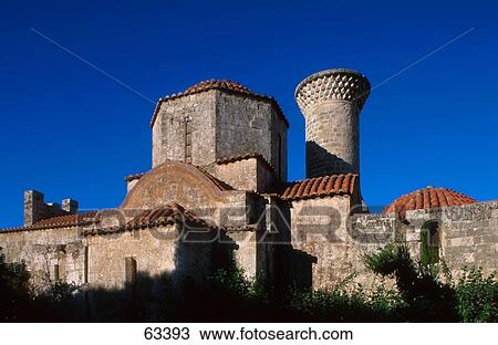 Old building against blue sky, Rhodes, Dodecanese Islands, Greece View Large Photo Image Stock Image - Old building against blue sky, Rhodes, Dodecanese Islands, Greece . Fotosearch