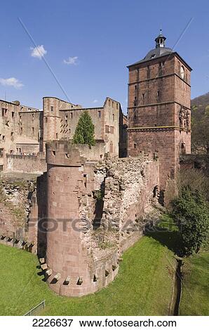 Old ruins of castle on landscape, Heidelberg, Baden-Wuerttemberg, Germany View Large Photo Image Stock Photo - Old ruins of castle on landscape, Heidelberg, Baden-Wuerttemberg, Germany . Fotosearch