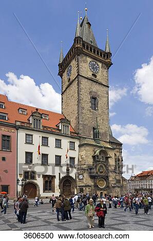 Old Town Square with Town Hall, Prague, Czech Republic View Large Photo Image Stock Image - Old Town Square with Town Hall, Prague, Czech Republic . Fotosearch